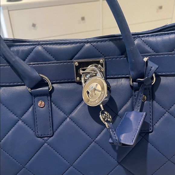 Michael Kors Leather Quilted Blue Satchel - Picture 13 of 13